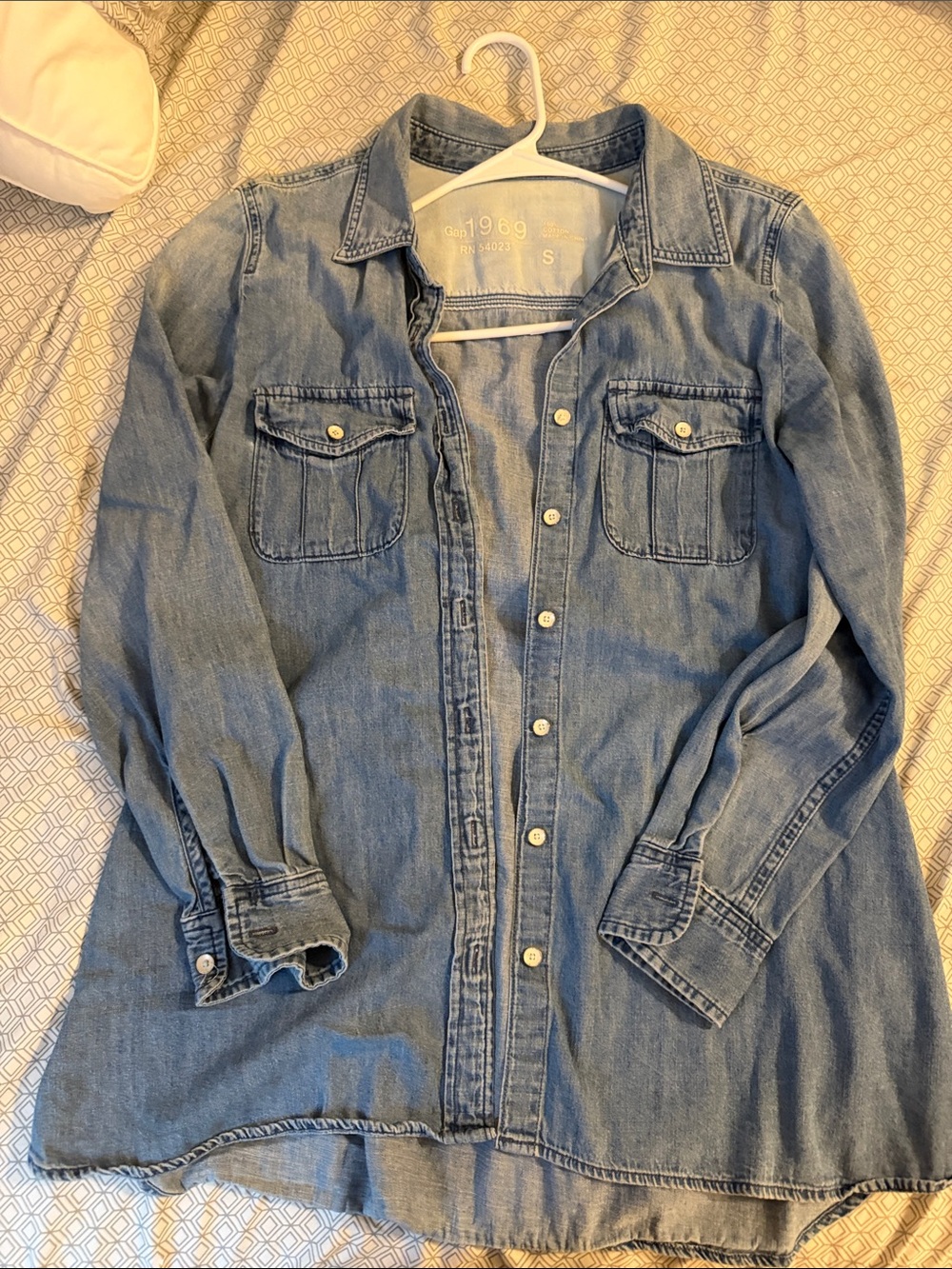 GAP Light Blue Denim Button-Down Shirt
